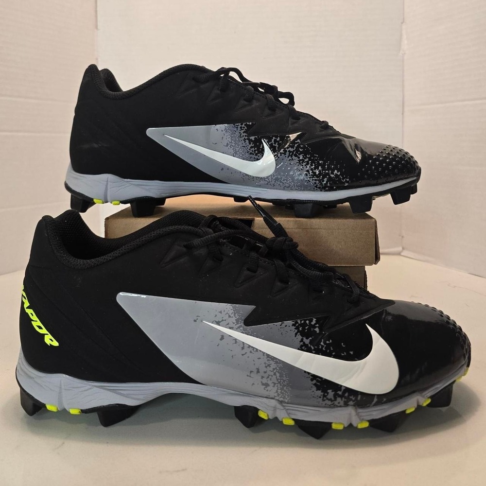 NIKE BSBL Vapor 852688-017 Gray Black Baseball Rubber Cleats Mens Size 13 US